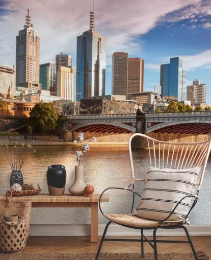 australian city by river wallpaper