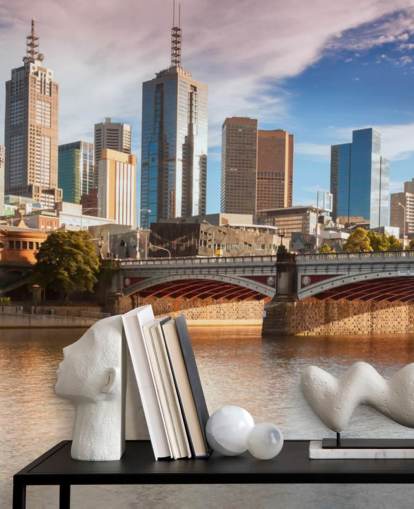 australian city by river wallpaper