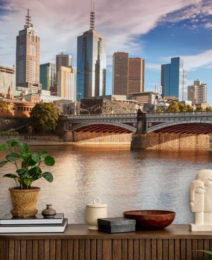 australian city by river wallpaper