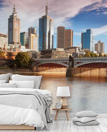 australische Stadt am Fluss Tapete