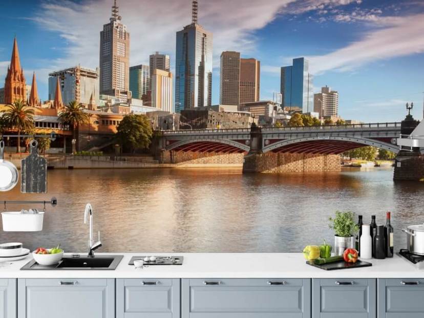australian city by river wallpaper