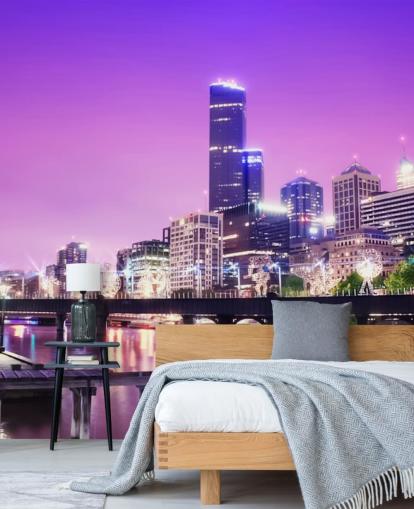 Melbourne City at Night Wallpaper
