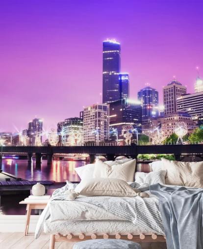 Fondo de pantalla de Melbourne en la noche Fondo de pantalla de Melbourne en la noche