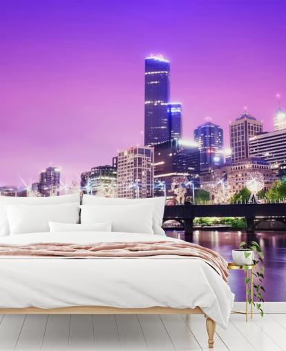 Melbourne City's nachts behang Melbourne City's nachts behang