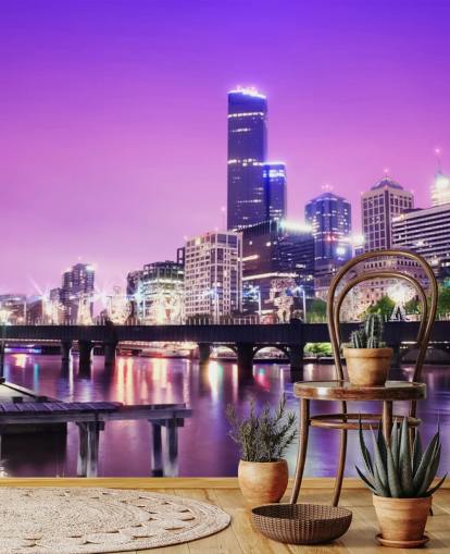 Melbourne City at Night Wallpaper