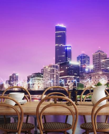 Papel de Parede de Melbourne City at Night Papel de Parede de Melbourne City at Night