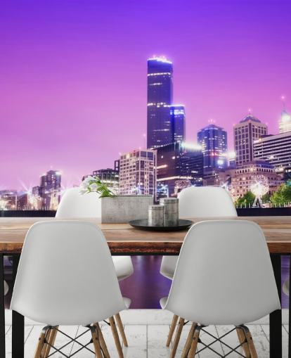 Melbourne City at Night Wallpaper