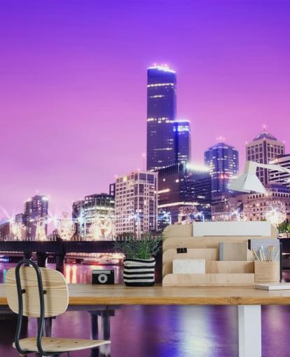 Melbourne City yöllä Taustakuva Melbourne City yöllä Taustakuva