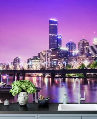 Melbourne City natten Baggrund Melbourne City natten Baggrund