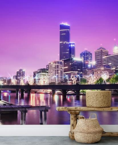 Melbourne City at Night Wallpaper