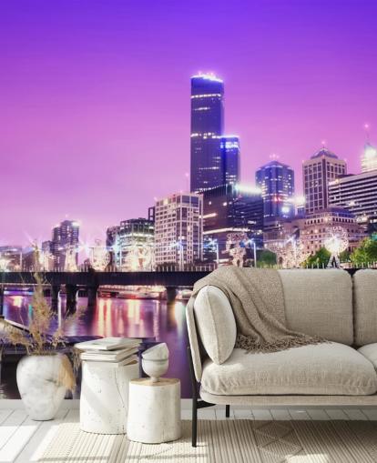 Melbourne City yöllä Taustakuva