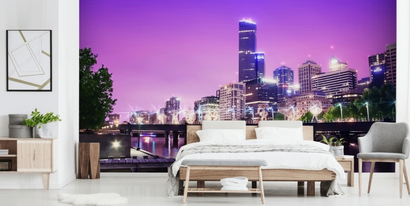 Melbourne City at Night Wallpaper
