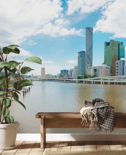 Skyline behang van Brisbane Skyline behang van Brisbane