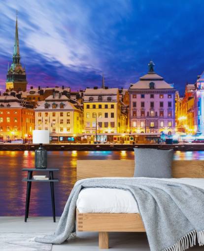 Stockholm River City View Wallpaper