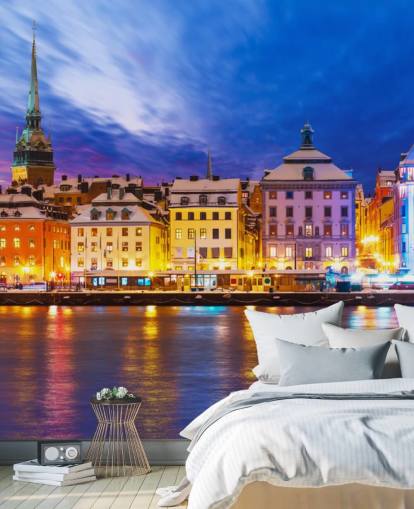 Stockholm River City View Bakgrunn