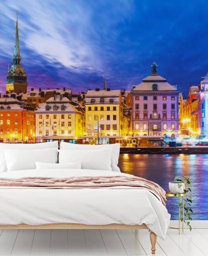 Stockholm River City View Wallpaper