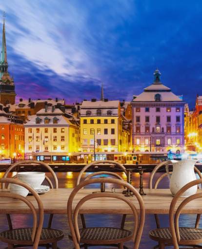 Stockholm River City View Wallpaper
