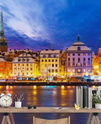 Stockholm River City View Wallpaper