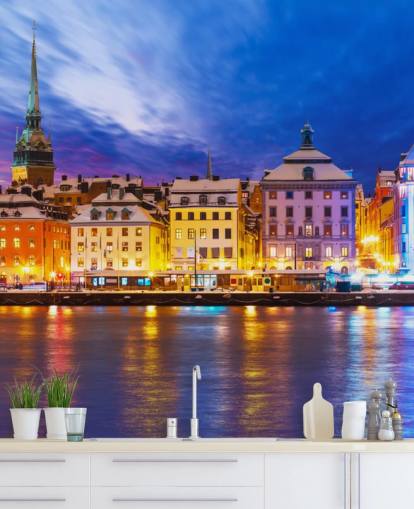 Papel de parede Stockholm River City View Papel de parede Stockholm River City View