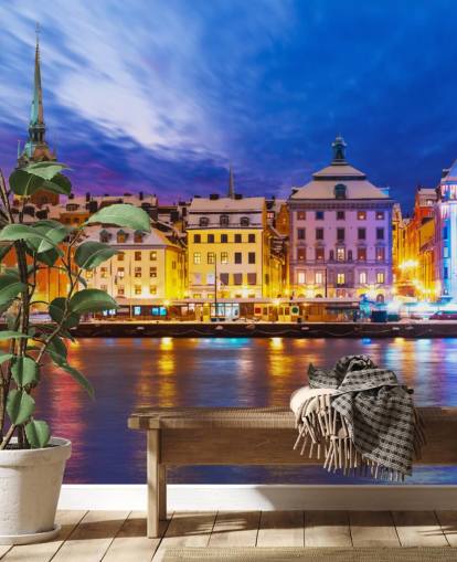 Achtergrond met uitzicht op de stad Stockholm