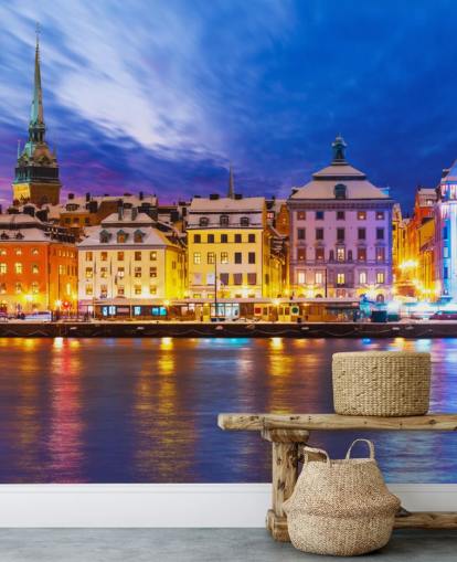 Stockholm River City View Wallpaper