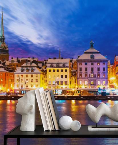 Stockholm River City View Wallpaper