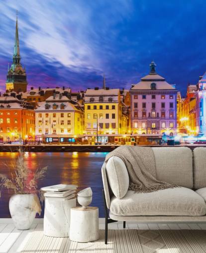 Stockholm River City View Tapet