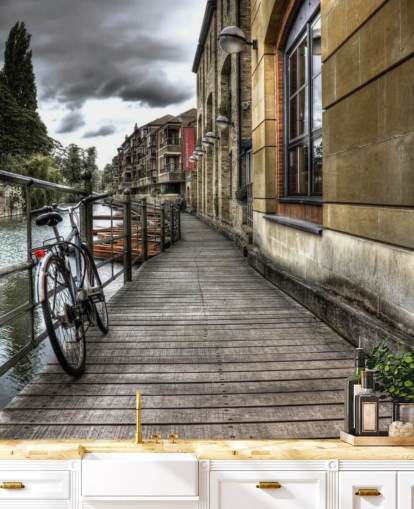 Fondo de pantalla de Bike By River Fondo de pantalla de Bike By River