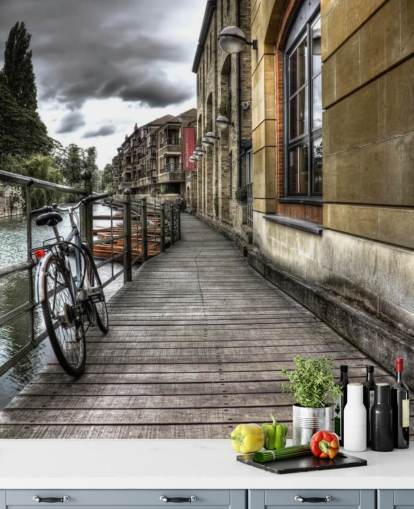 Bike By River Wallpaper