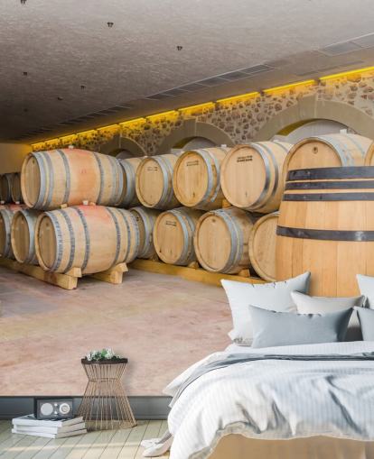 Barrels of Wine Wall Mural
