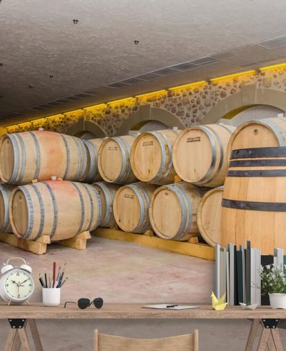 Barrels of Wine Wall Mural