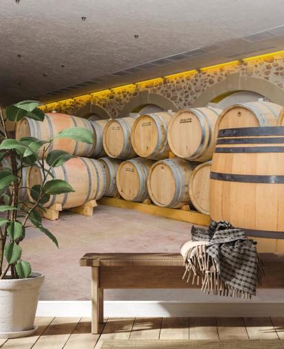 Barrels of Wine Wall Mural