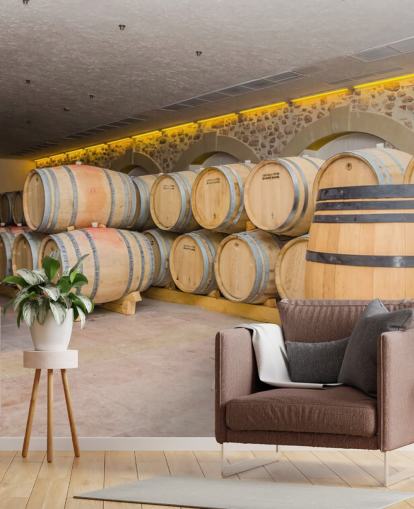 Barrels of Wine Wall Mural