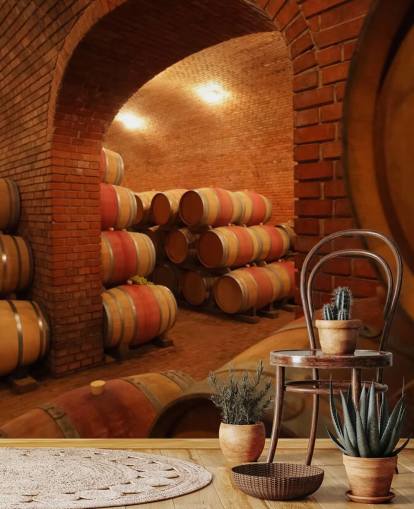Mural de pared Barriles de vino Mural de pared Barriles de vino