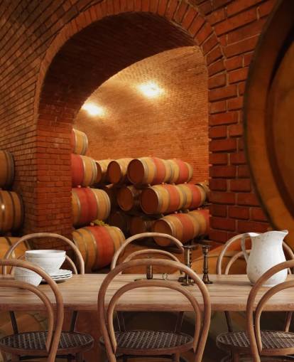 Mural de pared Barriles de vino Mural de pared Barriles de vino