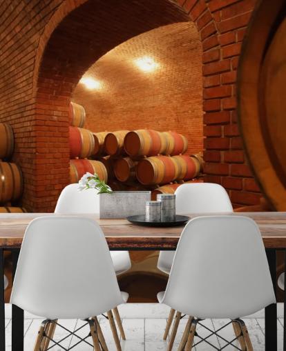 Mural de pared Barriles de vino Mural de pared Barriles de vino