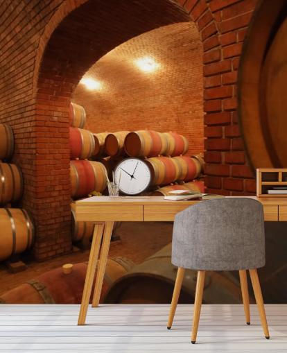 Barrels of Wine Wall Mural