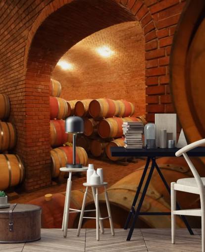 Barrels of Wine Wall Mural