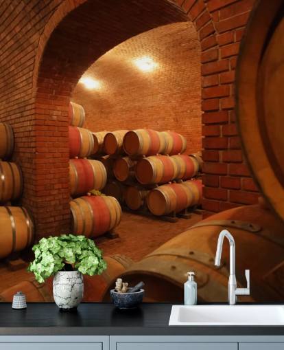 Mural de pared Barriles de vino Mural de pared Barriles de vino