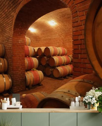 Barrels of Wine Wall Mural