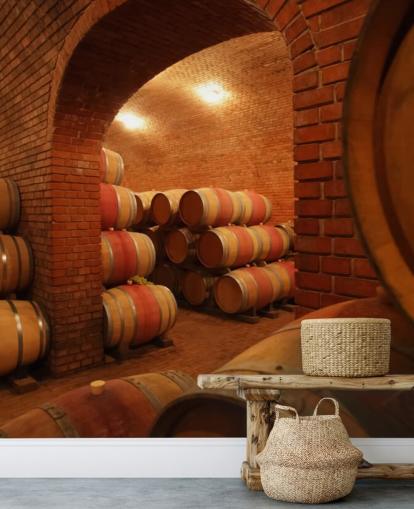 Barrels of Wine Wall Mural