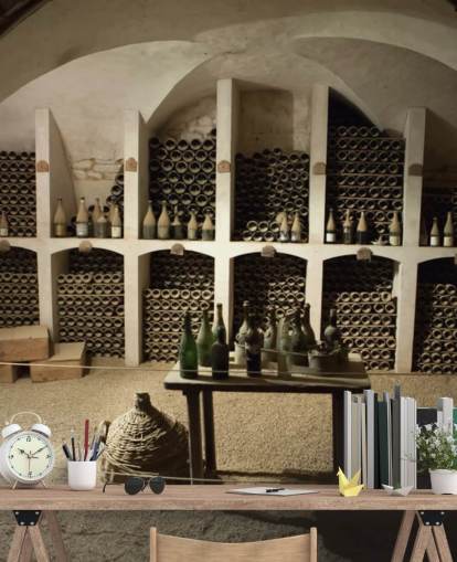 mural de papel de parede 3D rústico chamado Grand Wine Cellar para cozinhas, bares e adegas mural de papel de parede 3D rústico chamado Grand Wine Cellar para cozinhas, bares e adegas