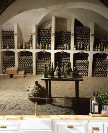 rustik 3d tapetväggmålning som heter Grand Wine Cellar för kök, barer och vinkällare