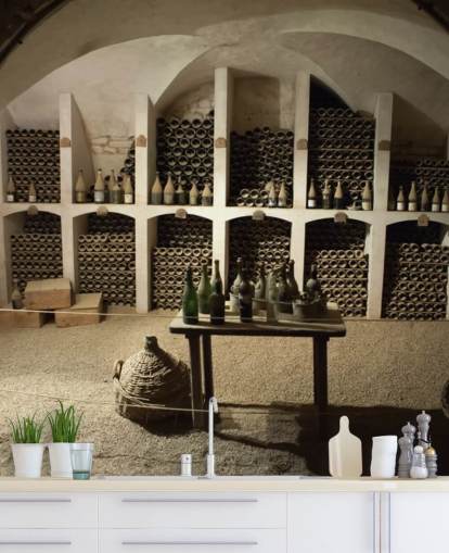 carta da parati 3D rustica chiamata Grand Wine Cellar per cucine, bar e cantine carta da parati 3D rustica chiamata Grand Wine Cellar per cucine, bar e cantine