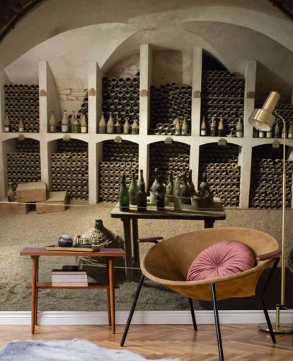 rustic 3d wallpaper mural called Grand Wine Cellar for kitchens, bars and wine cellars