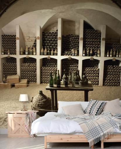 Rustikales 3D-Tapeten-Wandbild namens Grand Wine Cellar für Küchen, Bars und Weinkeller
