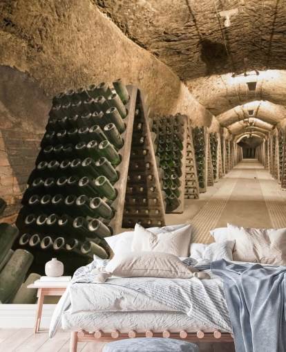 Carta da parati murale con cantina lunga