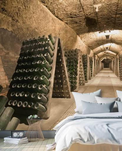 Long Wine Cellar Wallpaper Mural