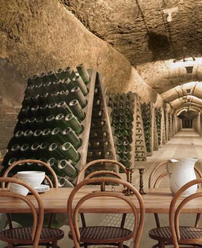 Carta da parati murale con cantina lunga