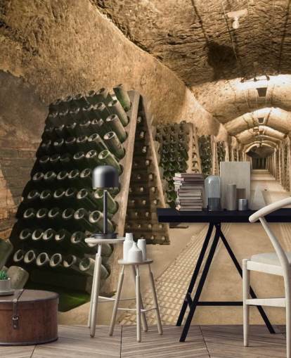 Long Wine Cellar Wallpaper Mural